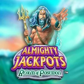 Almighty Jackpots – Realm of Poseidon slot logo by Novomatic at SkyHills Casino