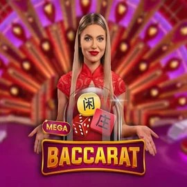 Mega Baccarat slot icon by Pragmatic Play, available at SkyHills Casino