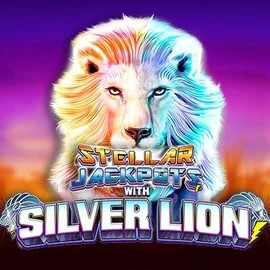 Stellar Jackpots with Silver Lion by Lightning Box Game, showcased at skyhills-casino-be.com – game logo
