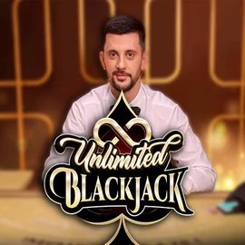 Unlimited Blackjack slot logo by Ezugi at SkyHills Casino